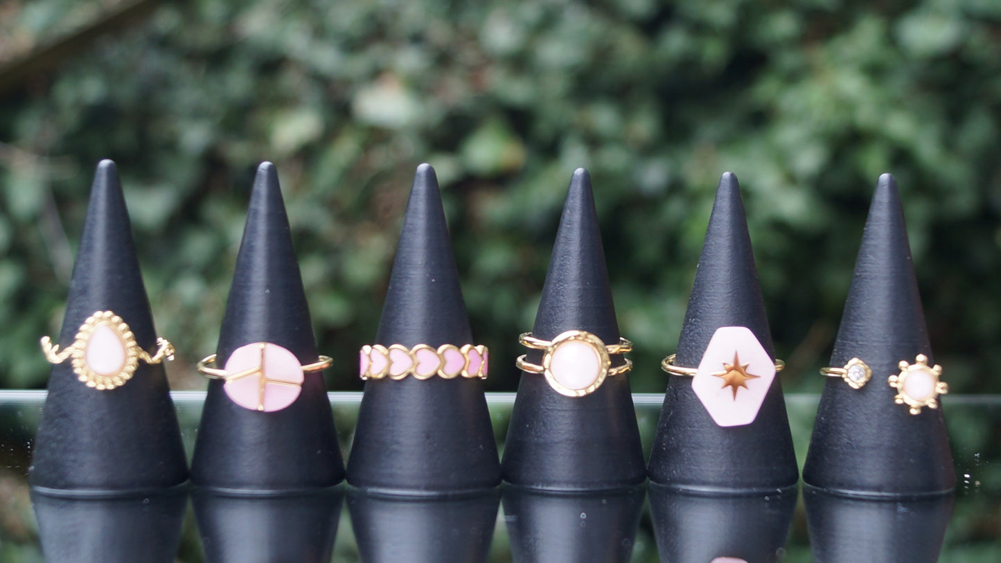 Statement Pink Stone Gold Ring