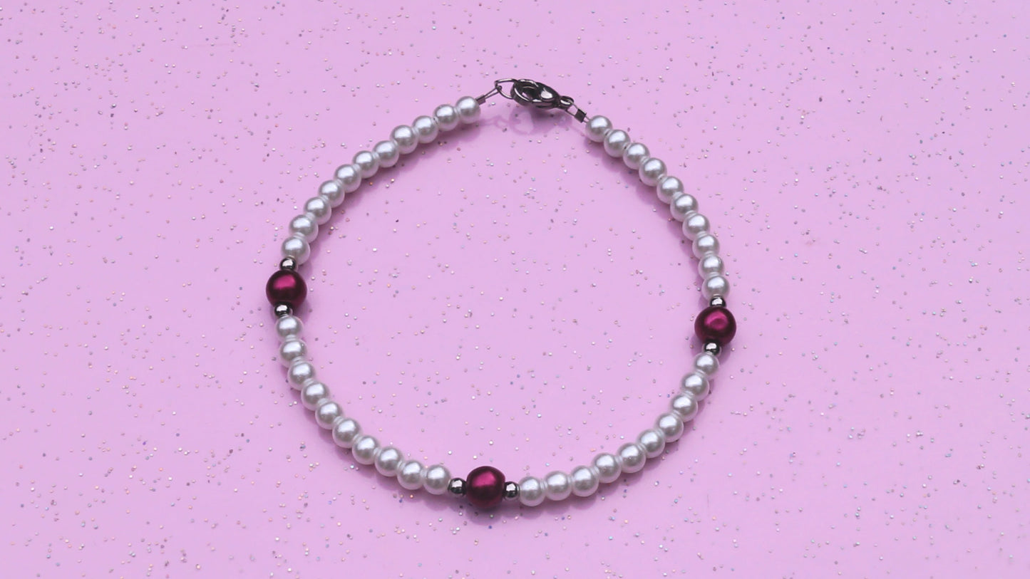 Hint of Berry Pearl Anklet