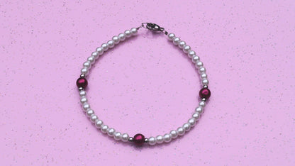 Hint of Berry Pearl Anklet