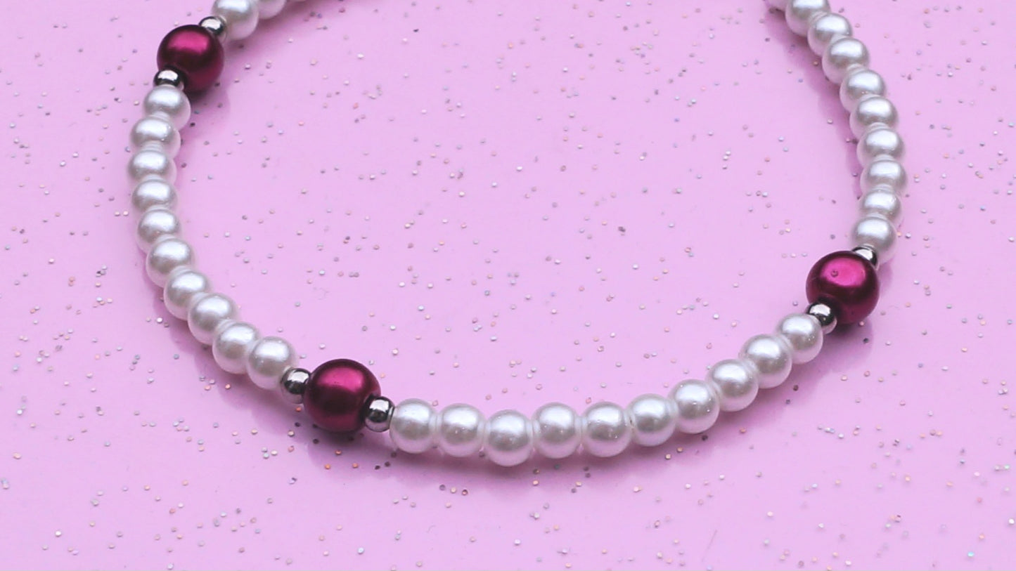 Hint of Berry Pearl Anklet