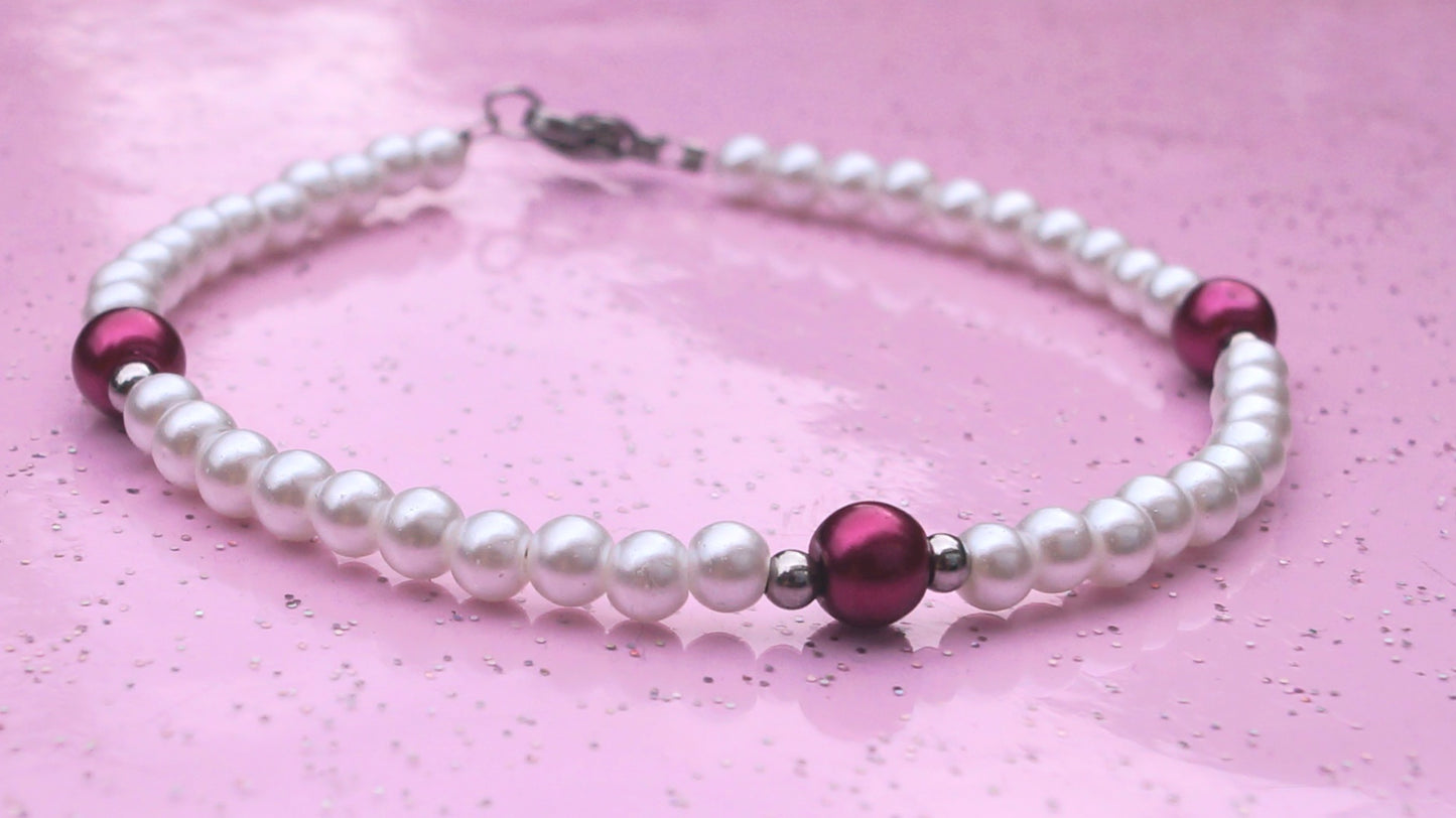 Hint of Berry Pearl Anklet