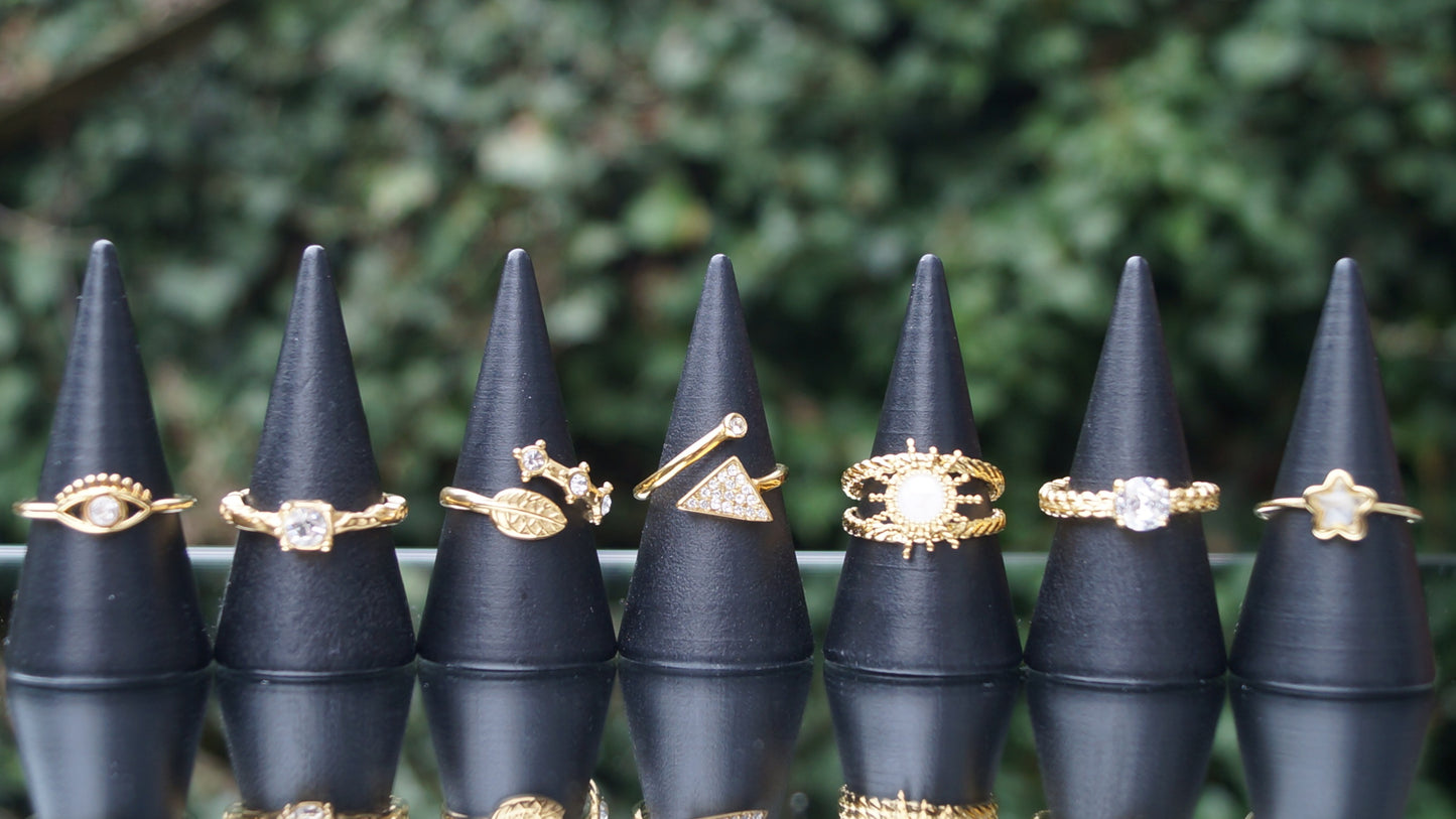 Silver Zirconia Chunky Textured Ring