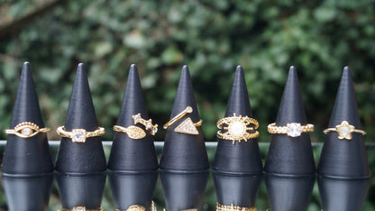 Silver Zirconia Chunky Textured Ring