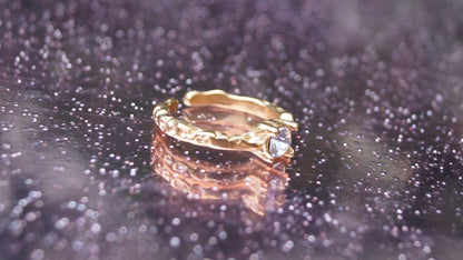 Silver Zirconia Chunky Textured Ring