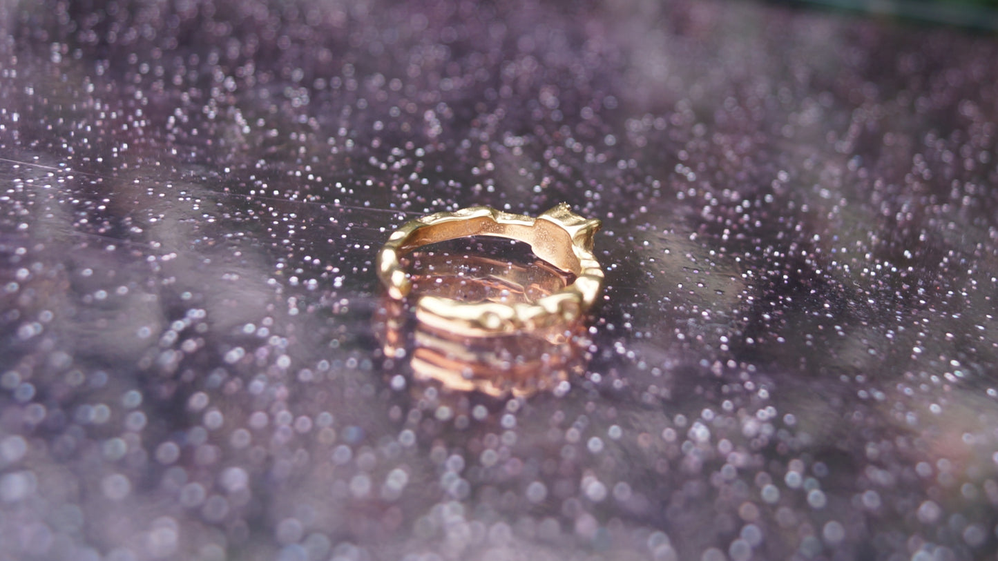 Silver Zirconia Chunky Textured Ring