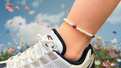 Hint of Berry Pearl Anklet