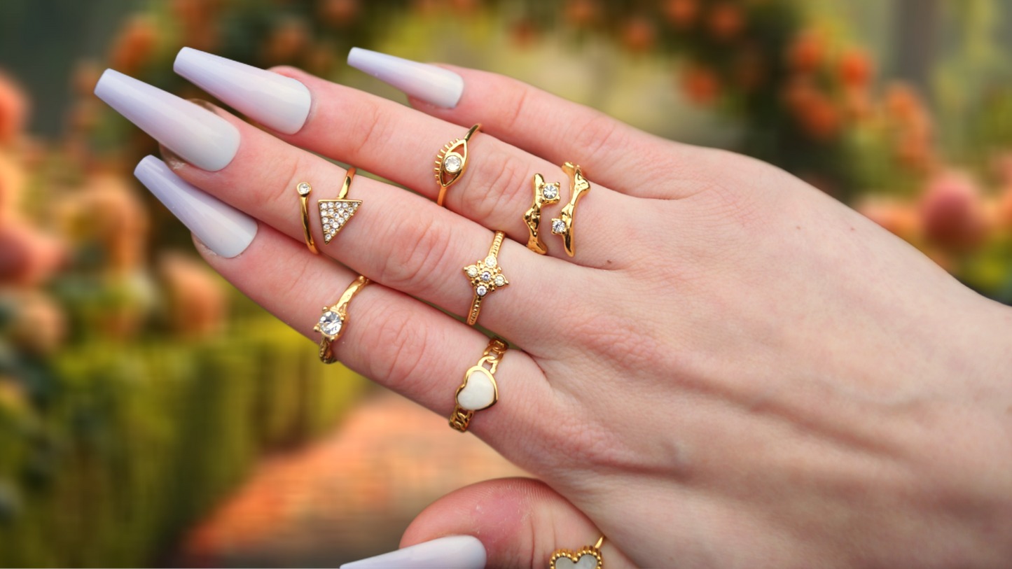 Silver Zirconia Chunky Textured Ring